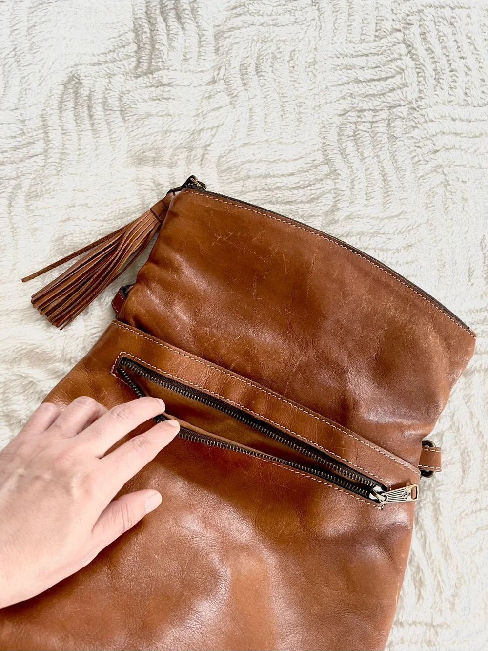 Patricia Nash Luzille Backpack Leather Tan Color Fair Condition